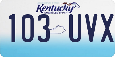 KY license plate 103UVX