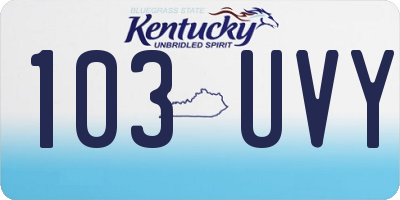 KY license plate 103UVY