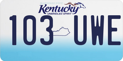 KY license plate 103UWE