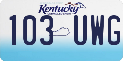 KY license plate 103UWG