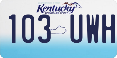 KY license plate 103UWH