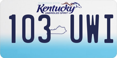 KY license plate 103UWI