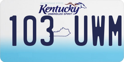 KY license plate 103UWM