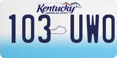 KY license plate 103UWO