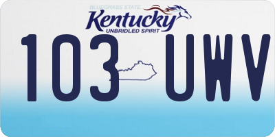 KY license plate 103UWV
