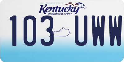 KY license plate 103UWW