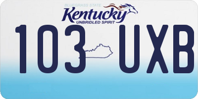 KY license plate 103UXB