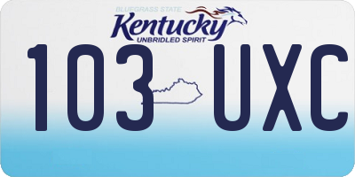 KY license plate 103UXC