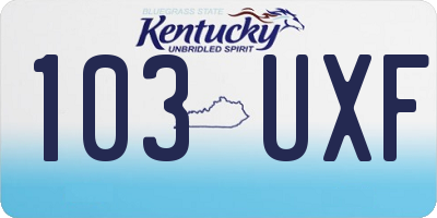 KY license plate 103UXF