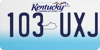 KY license plate 103UXJ