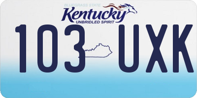 KY license plate 103UXK