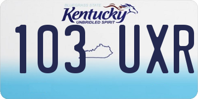 KY license plate 103UXR