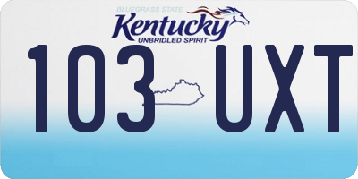 KY license plate 103UXT