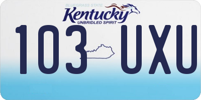 KY license plate 103UXU