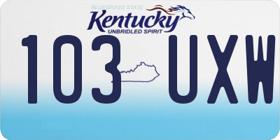 KY license plate 103UXW
