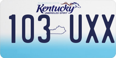 KY license plate 103UXX