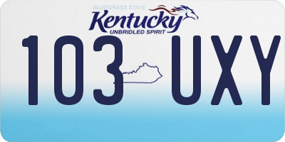 KY license plate 103UXY