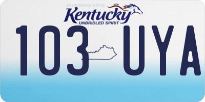 KY license plate 103UYA