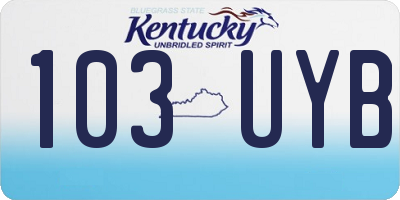 KY license plate 103UYB