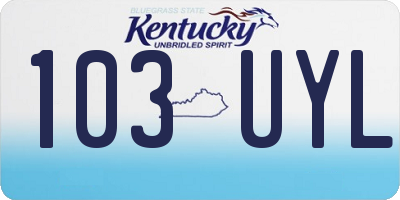 KY license plate 103UYL