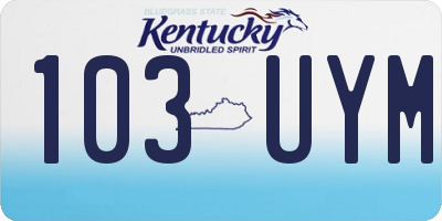 KY license plate 103UYM