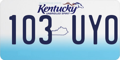 KY license plate 103UYO