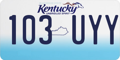 KY license plate 103UYY