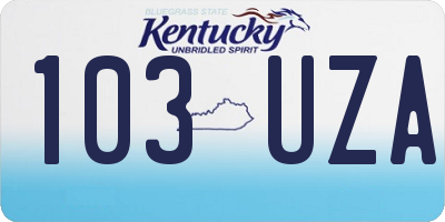KY license plate 103UZA