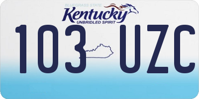 KY license plate 103UZC