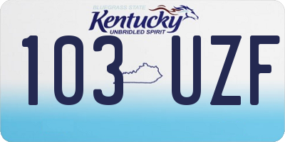 KY license plate 103UZF