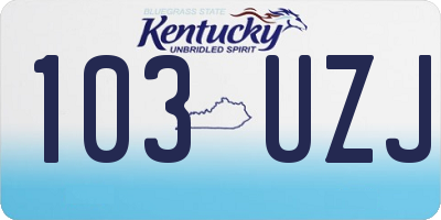 KY license plate 103UZJ