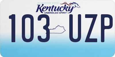 KY license plate 103UZP