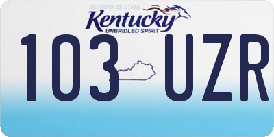 KY license plate 103UZR
