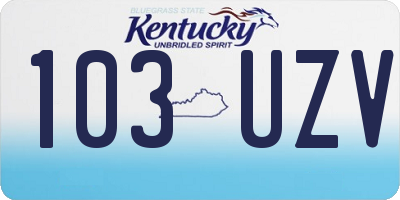KY license plate 103UZV