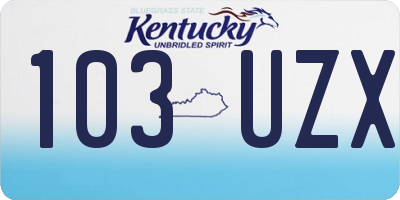 KY license plate 103UZX