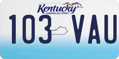 KY license plate 103VAU