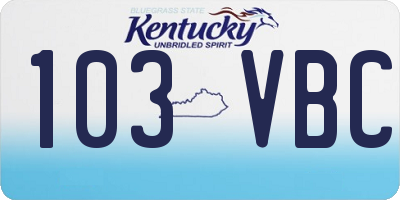 KY license plate 103VBC