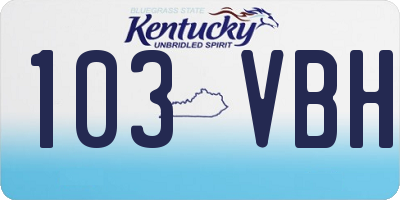 KY license plate 103VBH