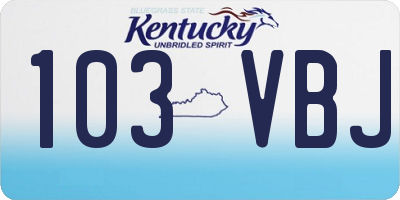 KY license plate 103VBJ