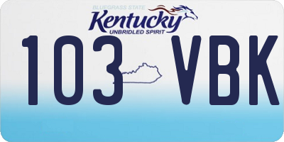 KY license plate 103VBK