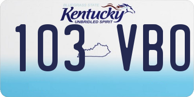 KY license plate 103VBO