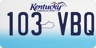 KY license plate 103VBQ