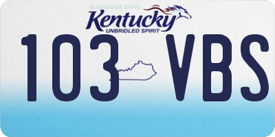 KY license plate 103VBS