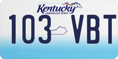 KY license plate 103VBT