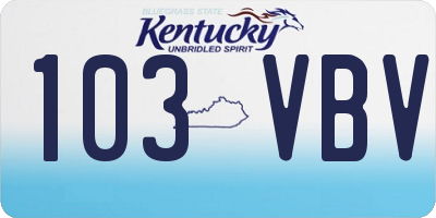 KY license plate 103VBV