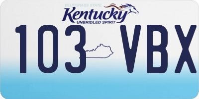 KY license plate 103VBX