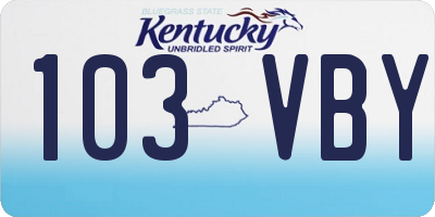 KY license plate 103VBY