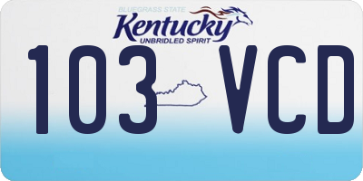 KY license plate 103VCD