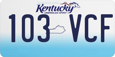 KY license plate 103VCF
