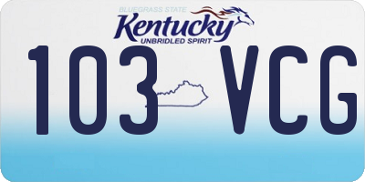 KY license plate 103VCG